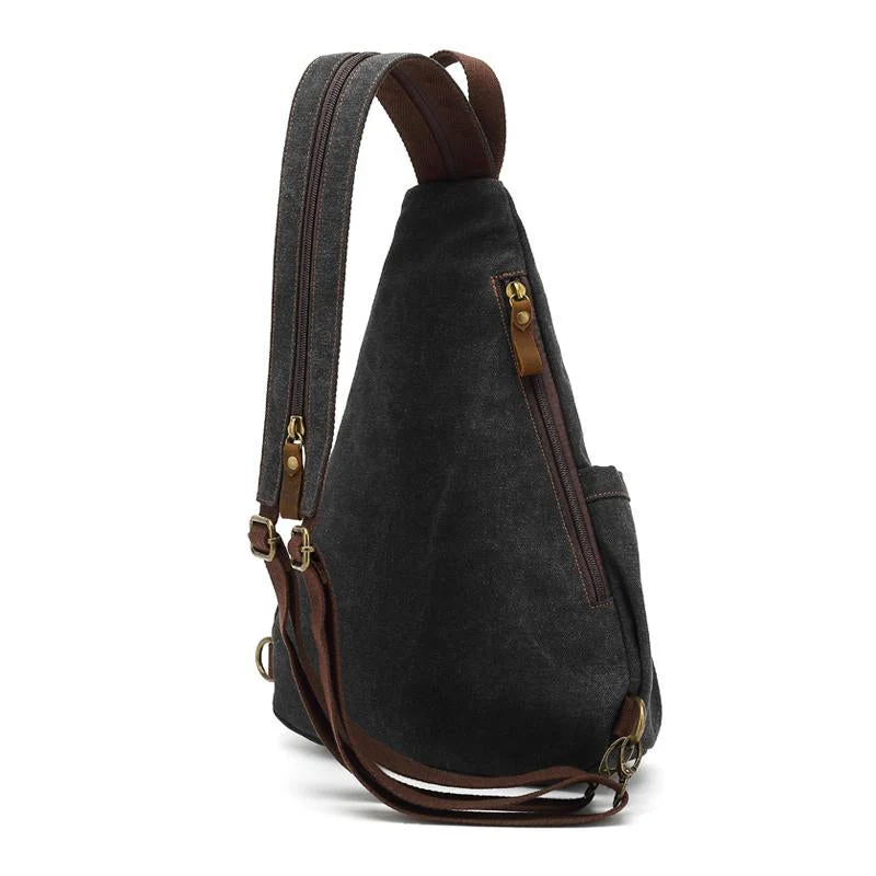 Men's Vine Canvas Solid Color Chest Bag - Image 4