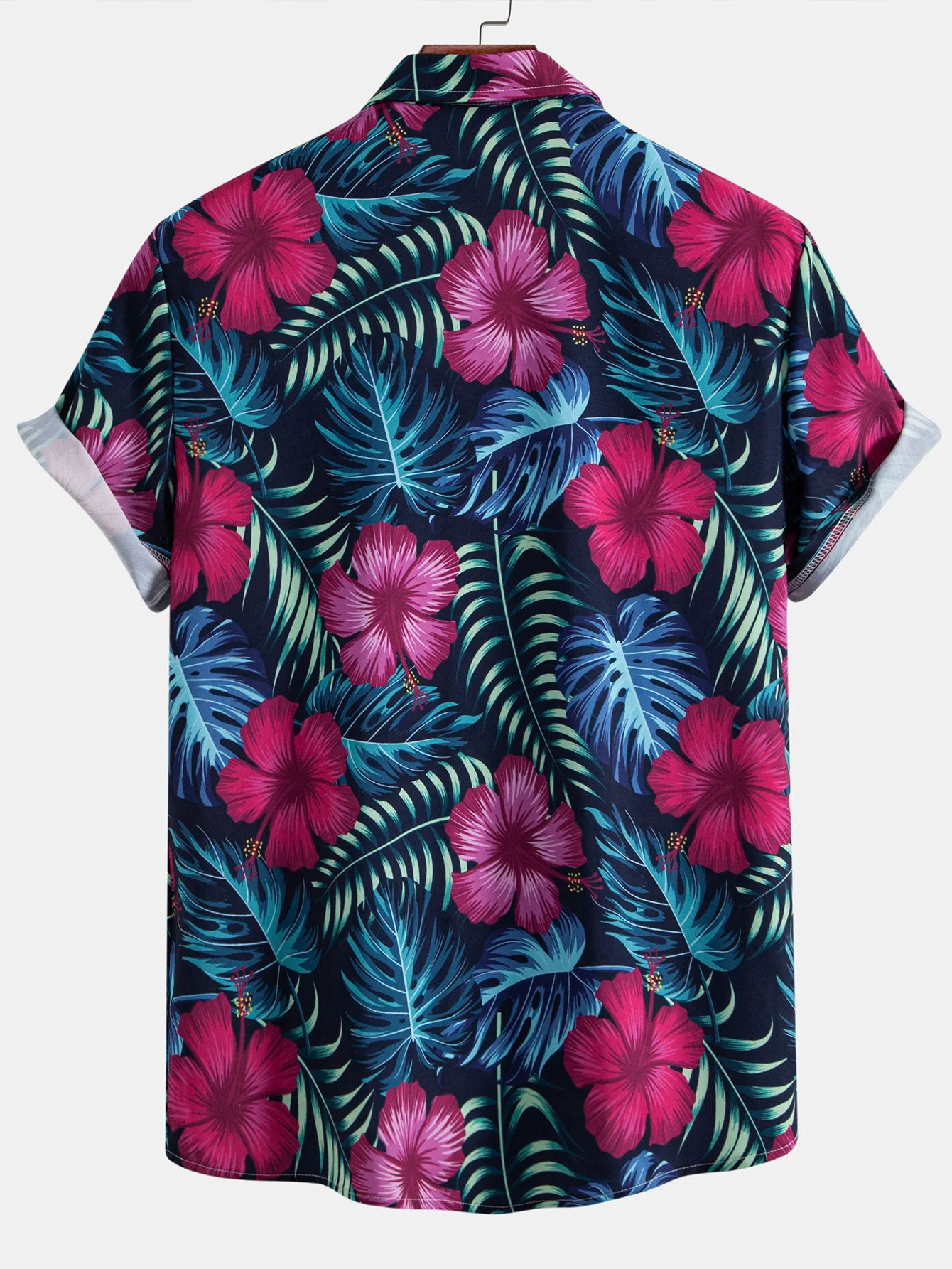 Mitchell® | Tropical Flowers Print Button Up Shirt & Drawstring Swim Shorts - Image 3
