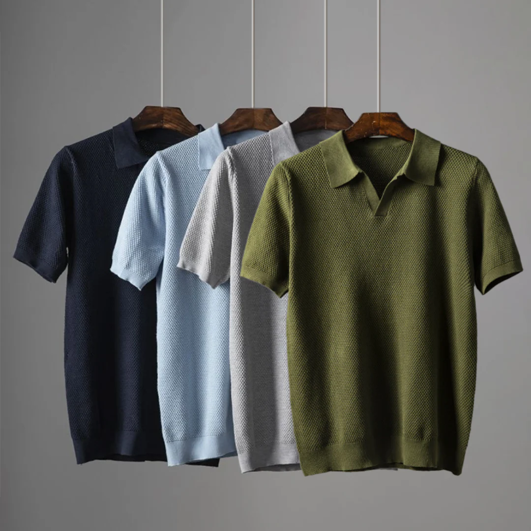 Naim | Lucca Textured Knit Cotton Polo Shirt - Image 5