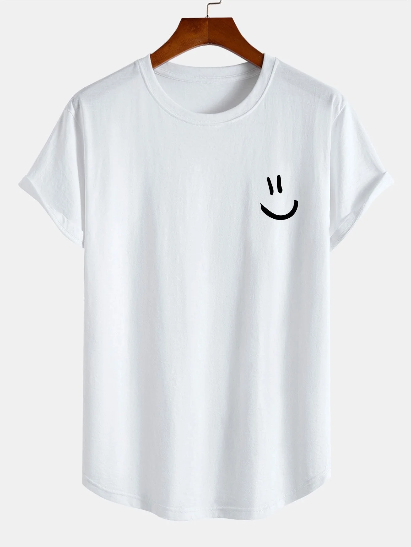 Nolan® | Smiley Print Cotton Arc Hem T-Shirt - Image 3