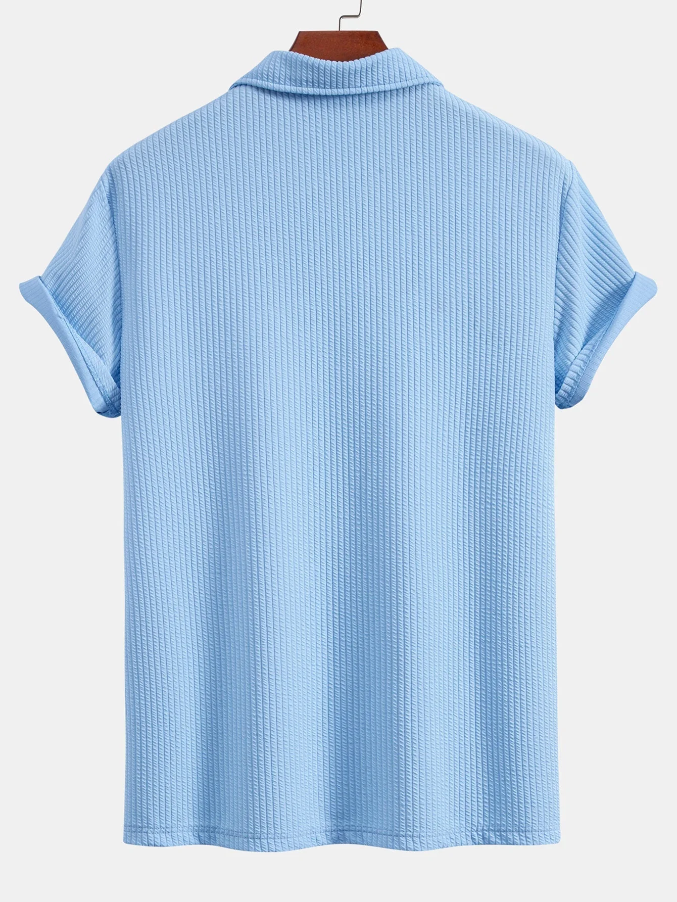Nolan | Short Sleeved V-Neck Ribbed Polo - Image 3