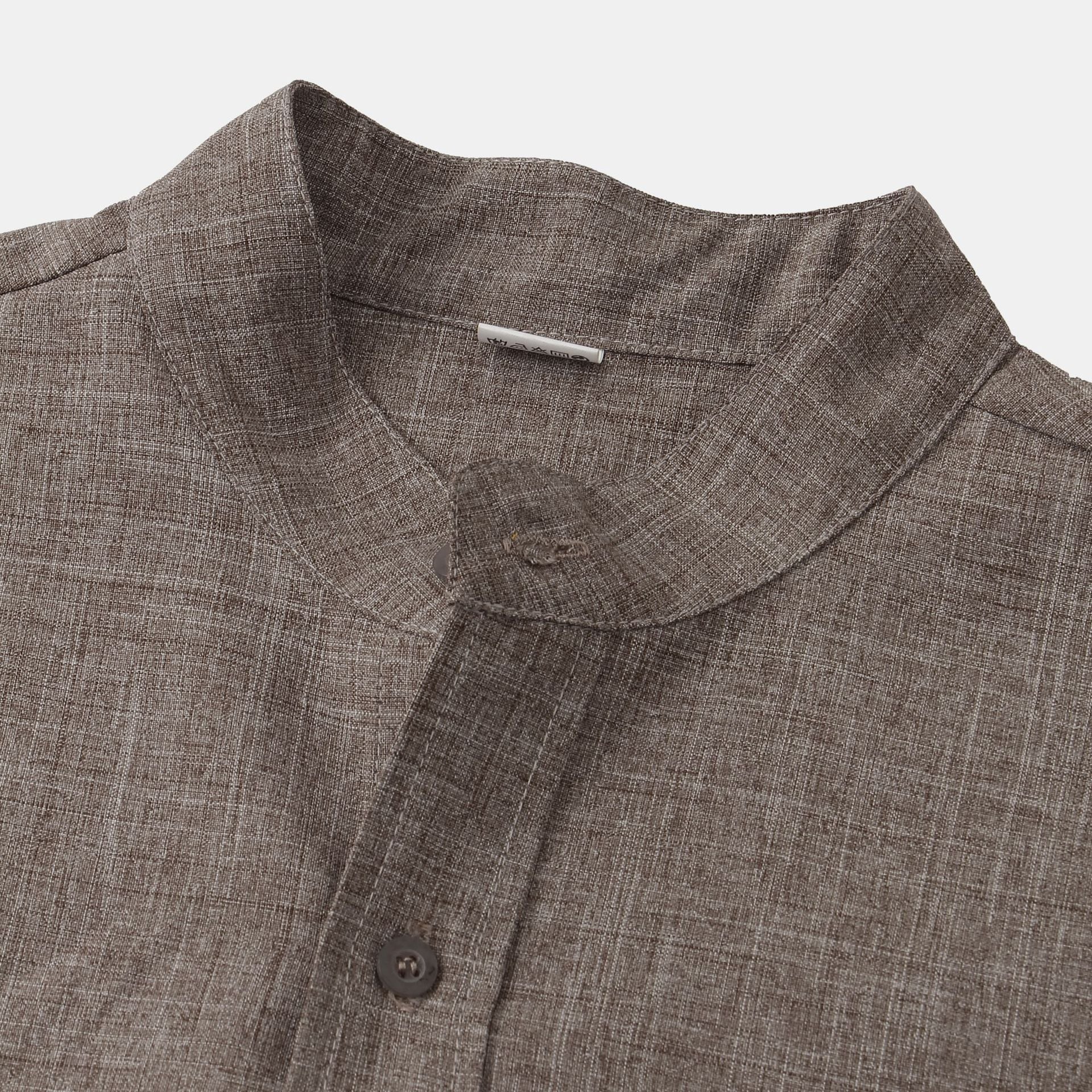 Oswald | Plain cotton shirt with buttons - Image 2