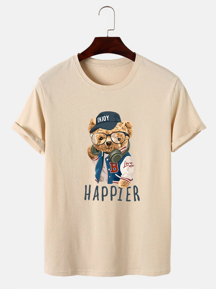 Pascual® | Baseball Jacket Bear Slogan Print T-Shirt - Image 4