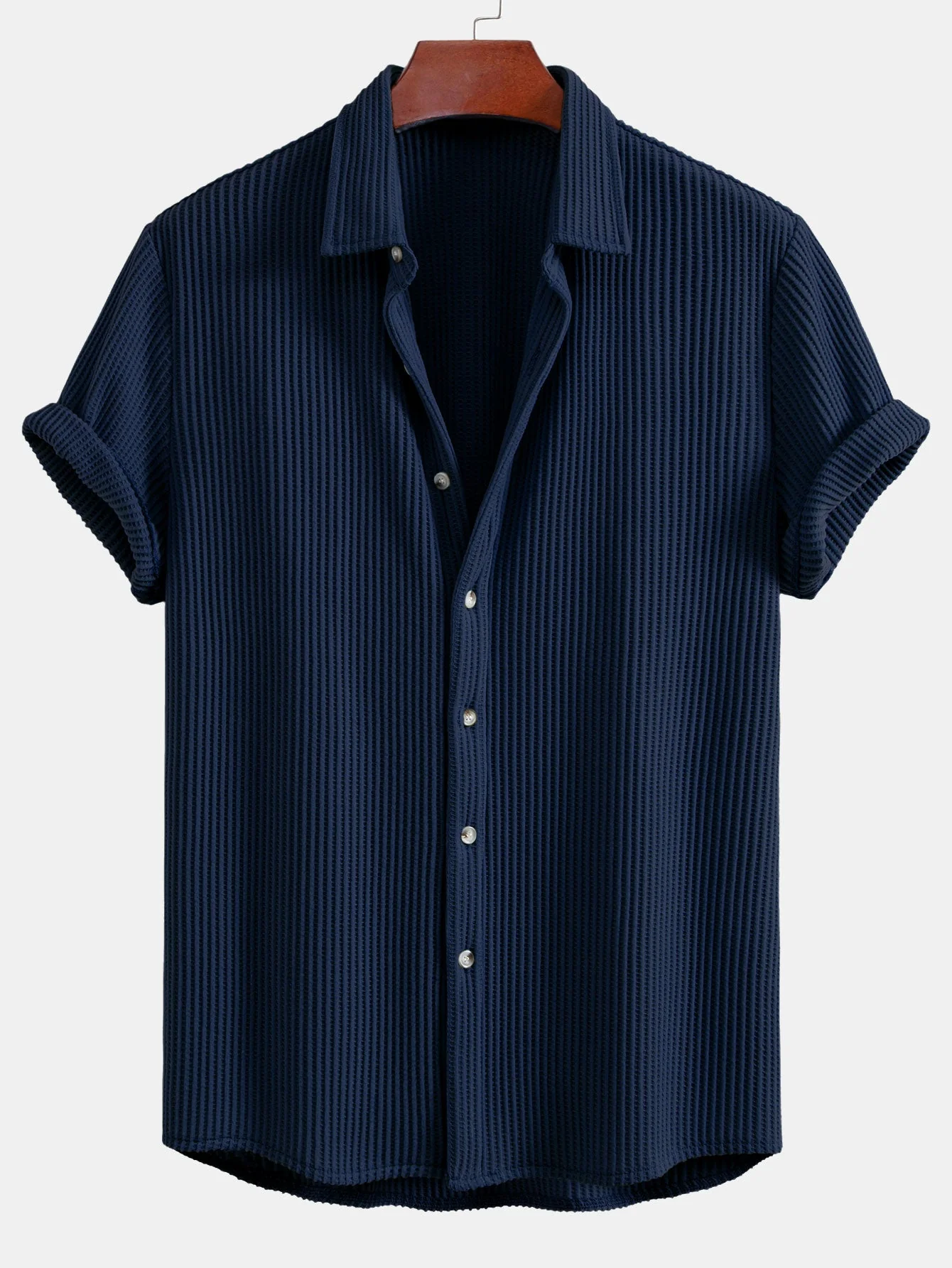 Quentin® | Waffle Button Up Shirt - Image 5