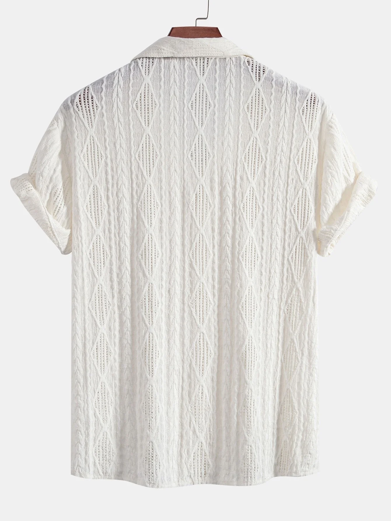 Rafael® | Geometric Jacquard Eyelet Cuban Shirt & Straight Leg Linen Pants - Image 10