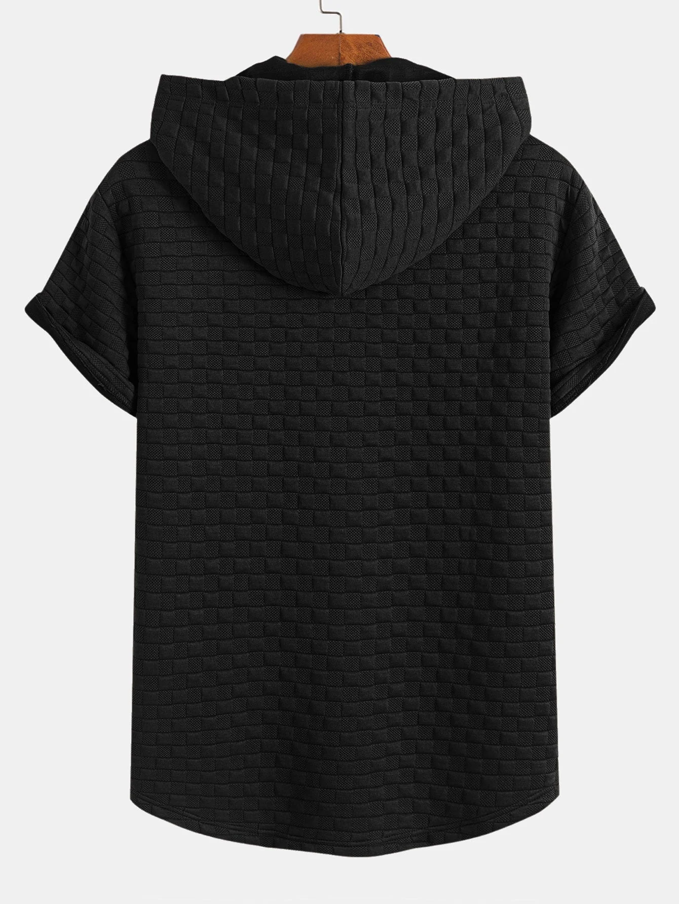 Ralph® | Checkerboard Jacquard Arc Hem Hooded T-Shirt & Checkerboard Jacquard Shorts - Image 7