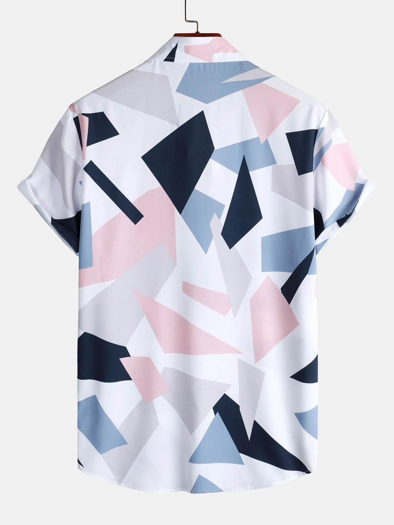 Ramón® | Geometric Print Button Up Shirt With Pocket - Image 2