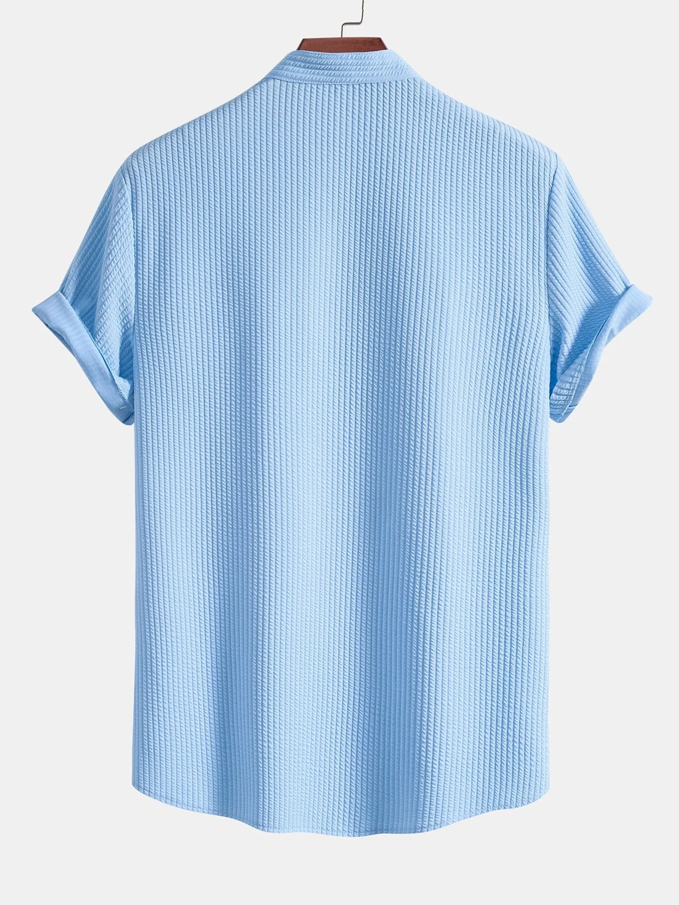 Randy® | Muscle Fit Ribbed Stand Collar Shirt & Shorts - Image 15