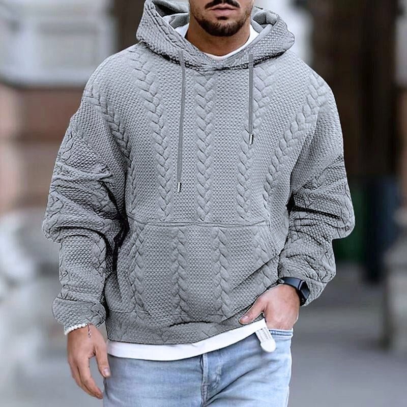 Rayhan® | Men’s Knitted Pattern Hoodies with Pocket