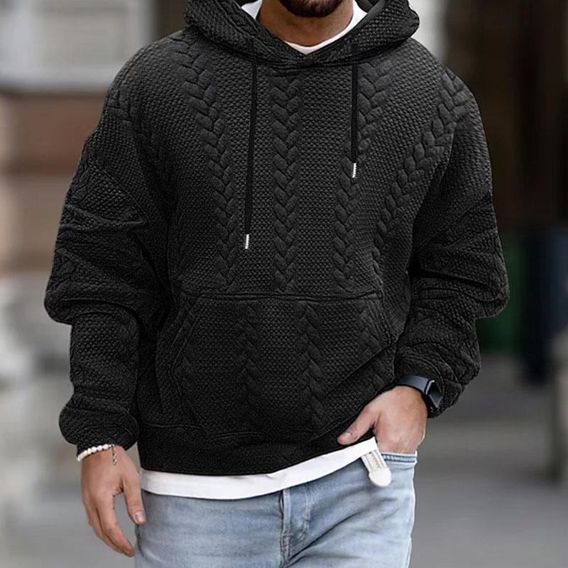 Rayhan® | Men’s Knitted Pattern Hoodies with Pocket - Image 2