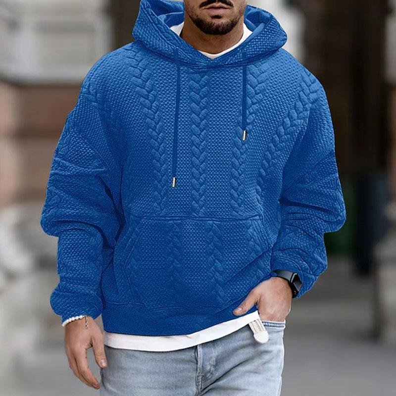 Rayhan® | Men’s Knitted Pattern Hoodies with Pocket - Image 3