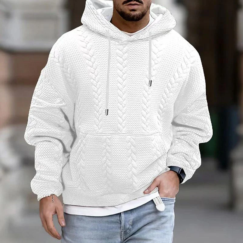 Rayhan® | Men’s Knitted Pattern Hoodies with Pocket - Image 4