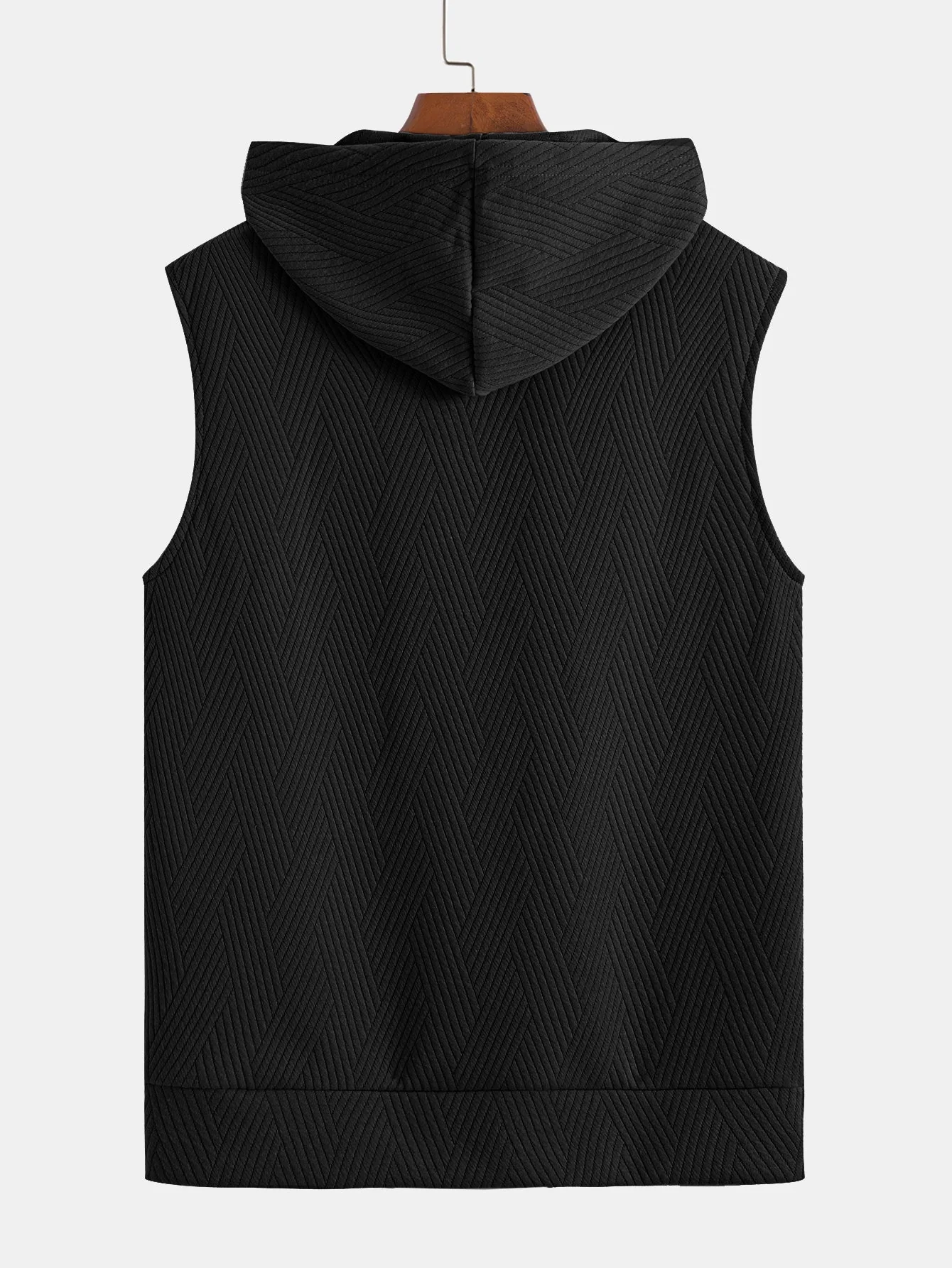 Raymond® | Striped Jacquard Sleeveless Hooded T-Shirt & Shorts - Image 10