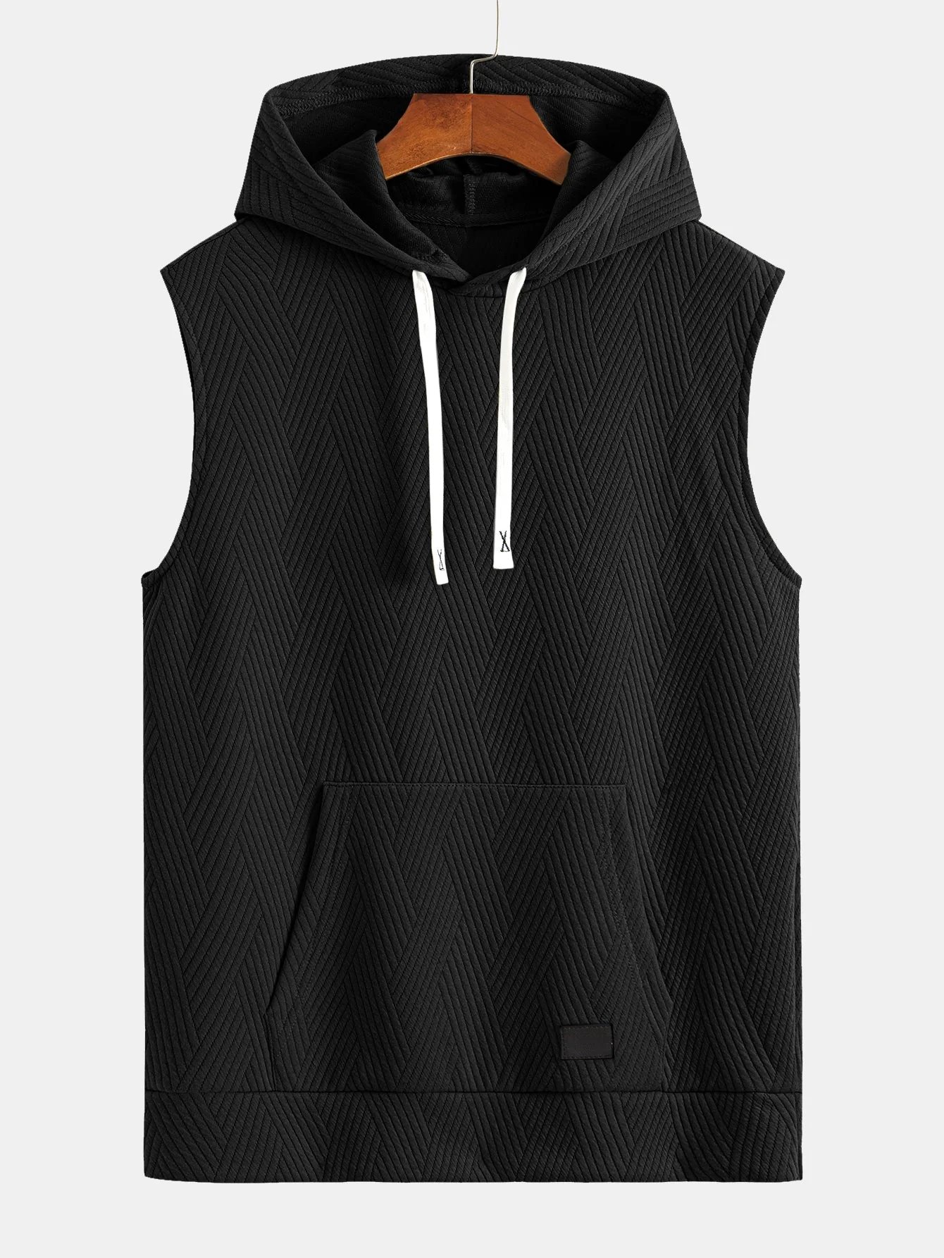 Raymond® | Striped Jacquard Sleeveless Hooded T-Shirt & Shorts - Image 9