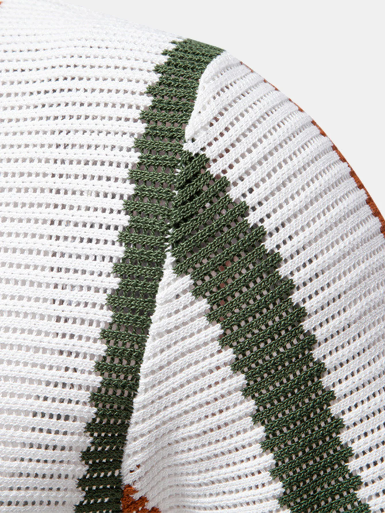 Reuben® | Stripe Knit V Neck Polo Shirt - Image 9
