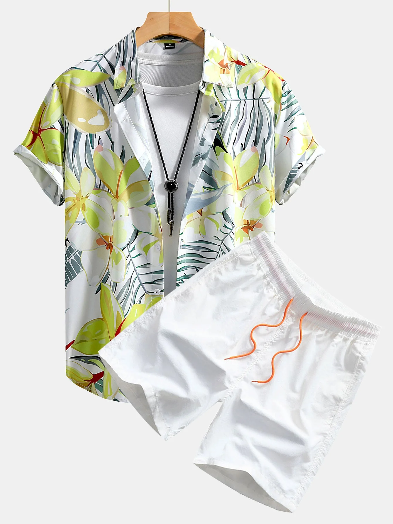 Rex® | Flower Plants Print Button Up Shirt & Swim Shorts - Image 7