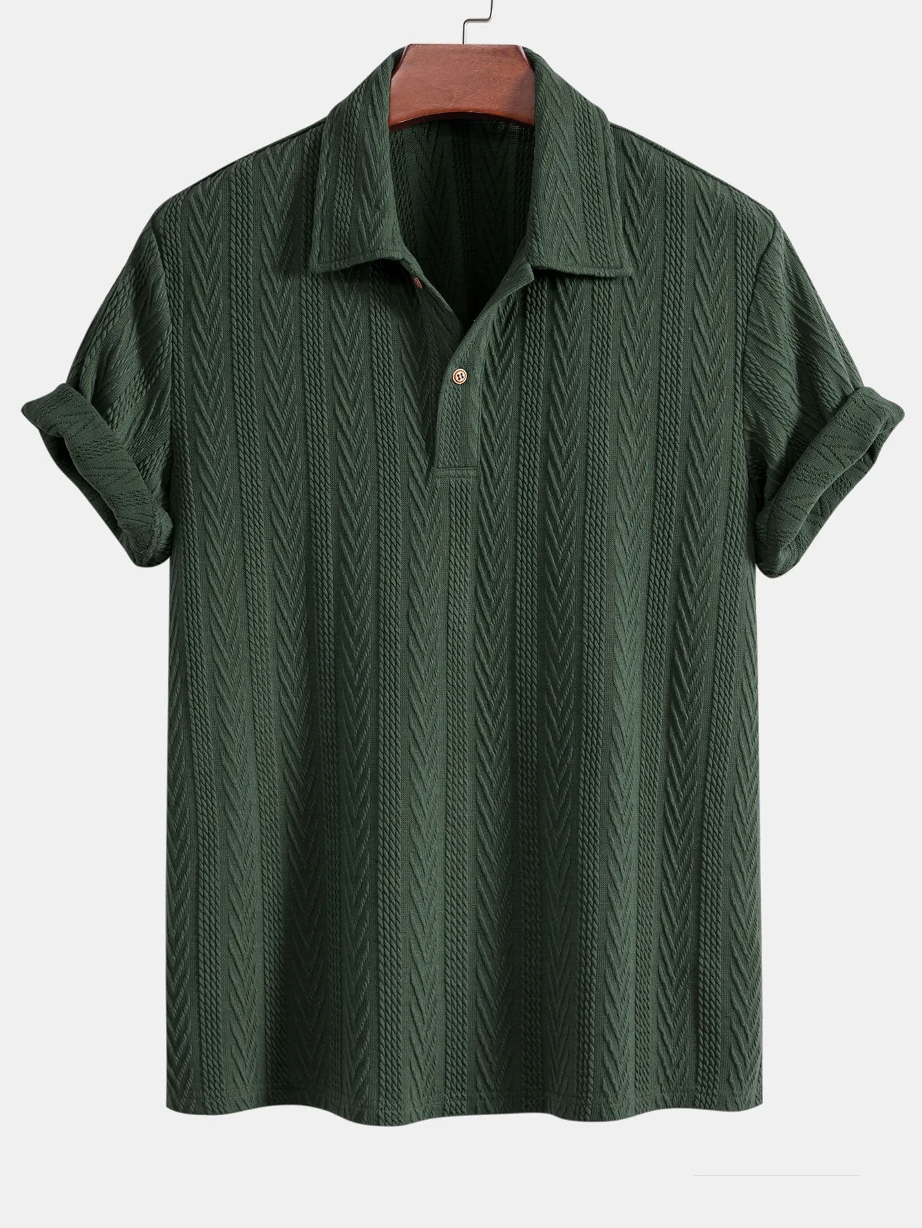 Robert | Knitted Geometric Jacquard Polo - Image 16