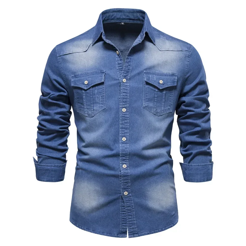 Roberto® | Men'S Stretch Cotton Denim Shirt - Image 6