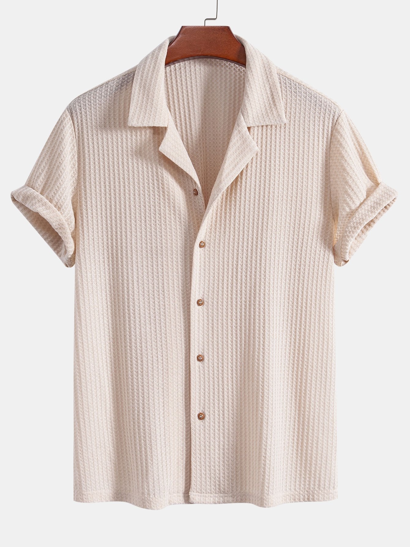 Roberto® | Short Sleeve Knitted Waffle Cuban Shirt & Straight Leg Linen Pants - Image 5