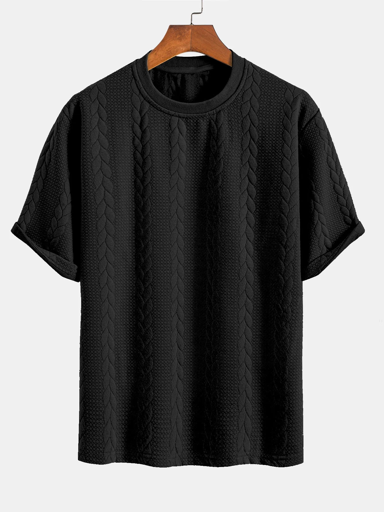 Ryan® | Relax Fit Mid-Length Sleeve Twist Jacquard T-Shirt & Shorts - Image 13