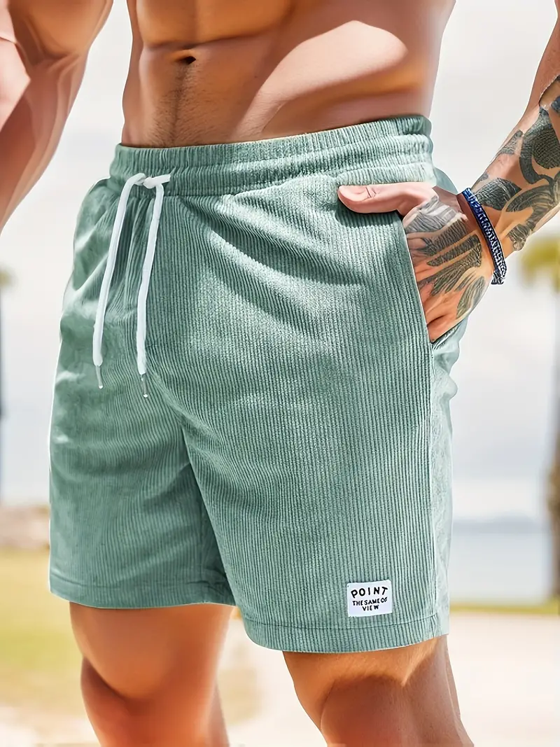 Saturnino® | Ribbed, Slim Fit, Comfortable Shorts With Drawstring And Pockets - Image 5