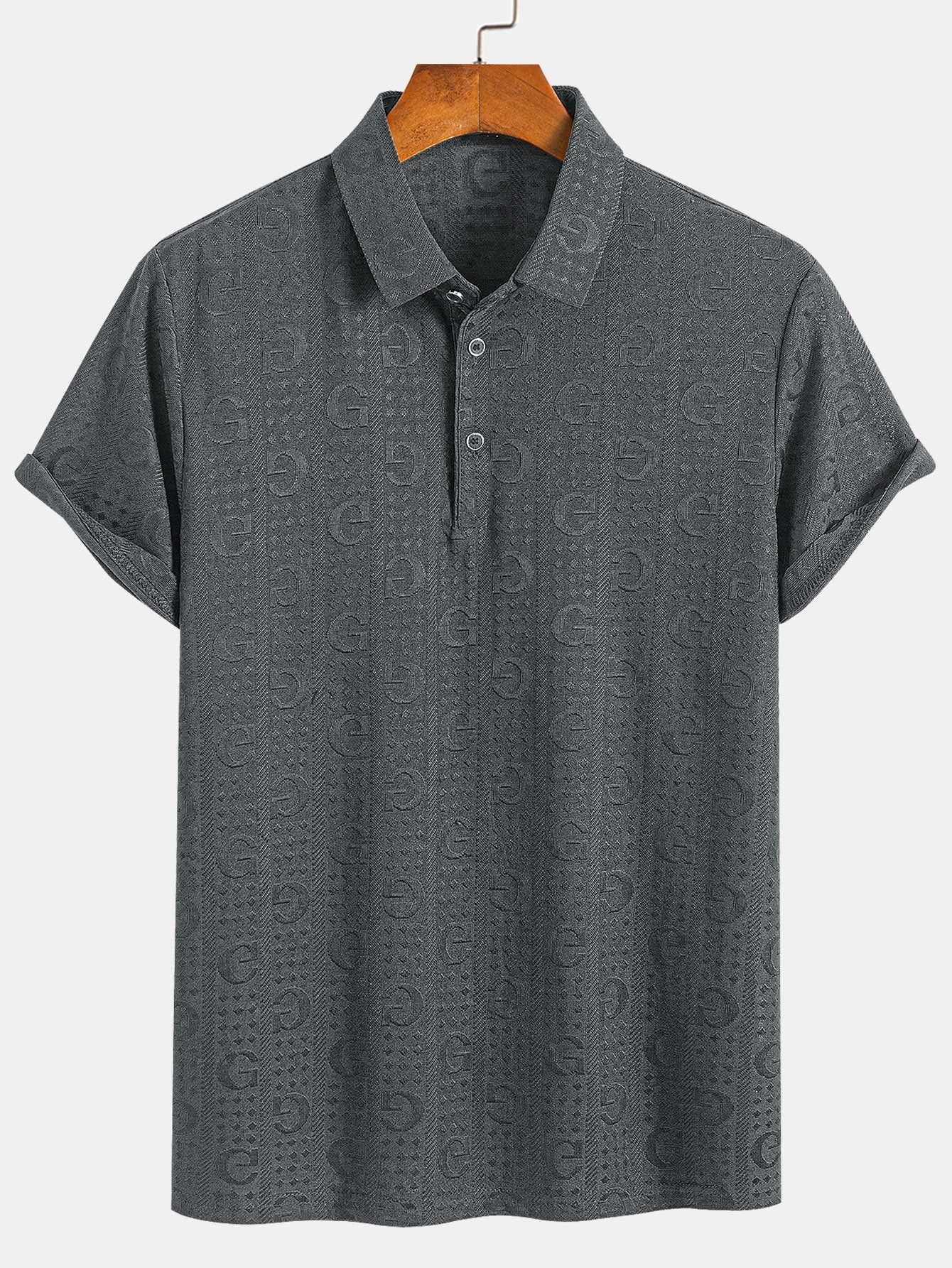 Sawyer | Short Sleeve Knitted Letter Textured Polo - Image 4