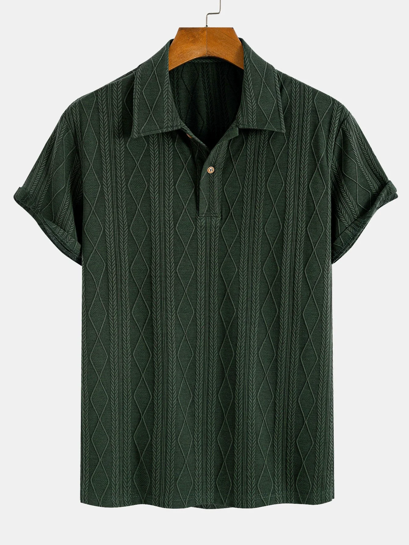 Sebastian | Knitted Geometric Rhombus Jacquard Polo