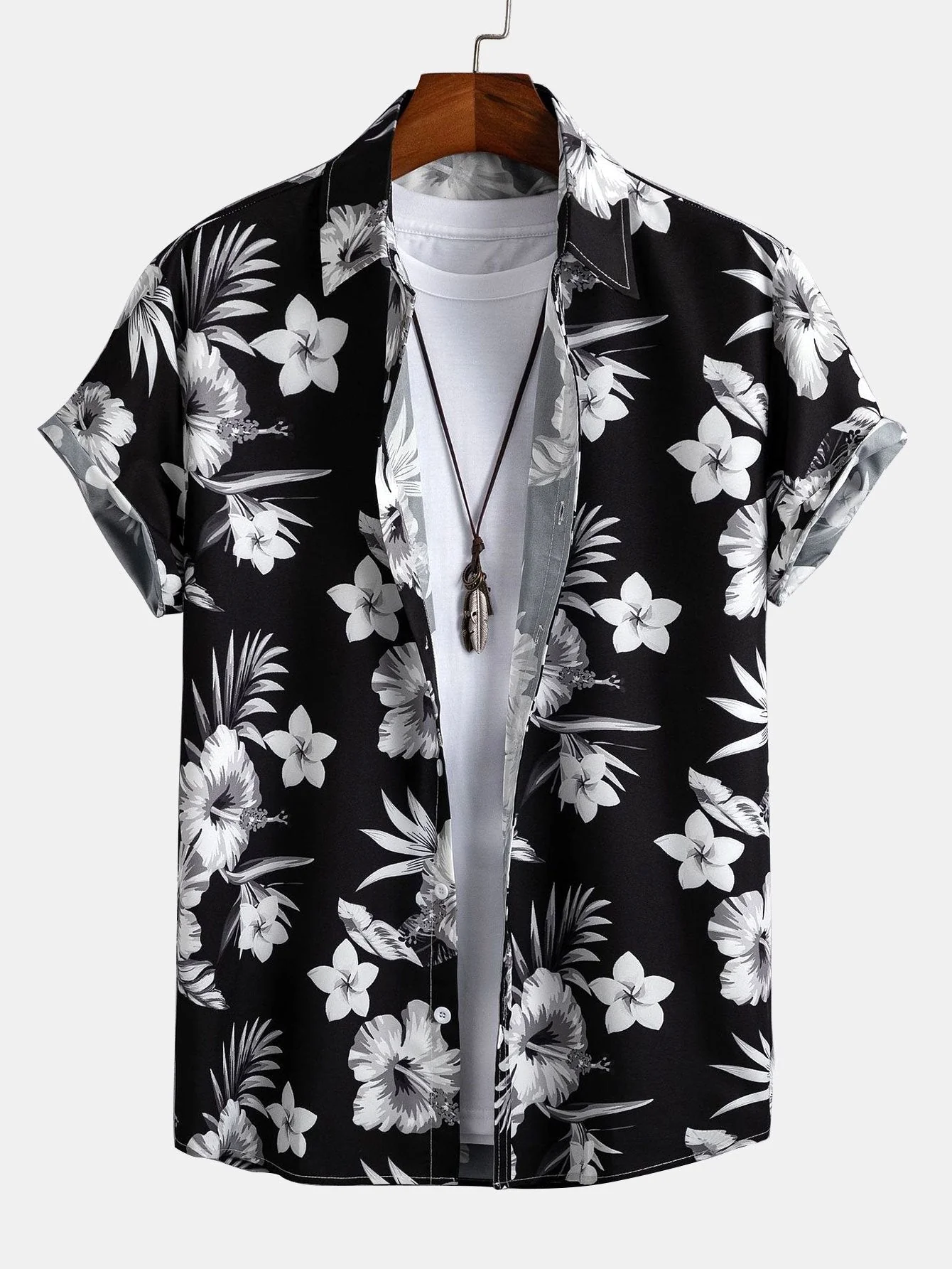 Sheldon® | Tropical Floral Print Button Up Shirt & Swim Shorts - Image 5