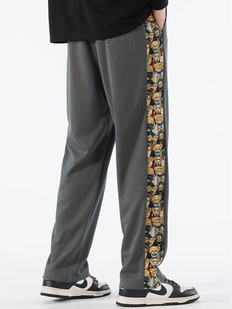 Silvestre® | Bear Print Patchwork Straight Leg Pants - Image 11