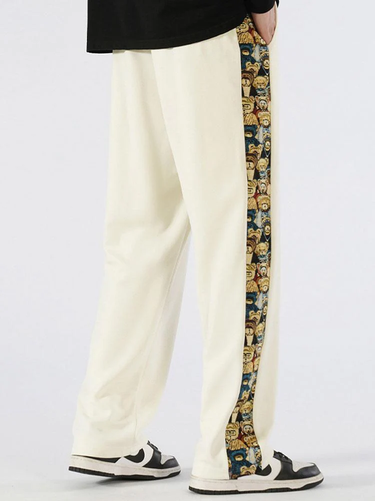 Silvestre® | Bear Print Patchwork Straight Leg Pants - Image 8