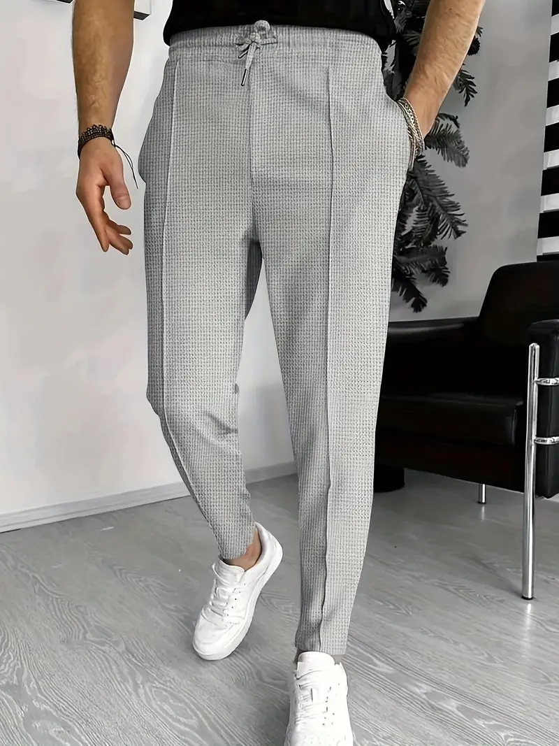 Silvestre® | Waffle Pattern Drawstring Jogging Pants For Men - Image 6