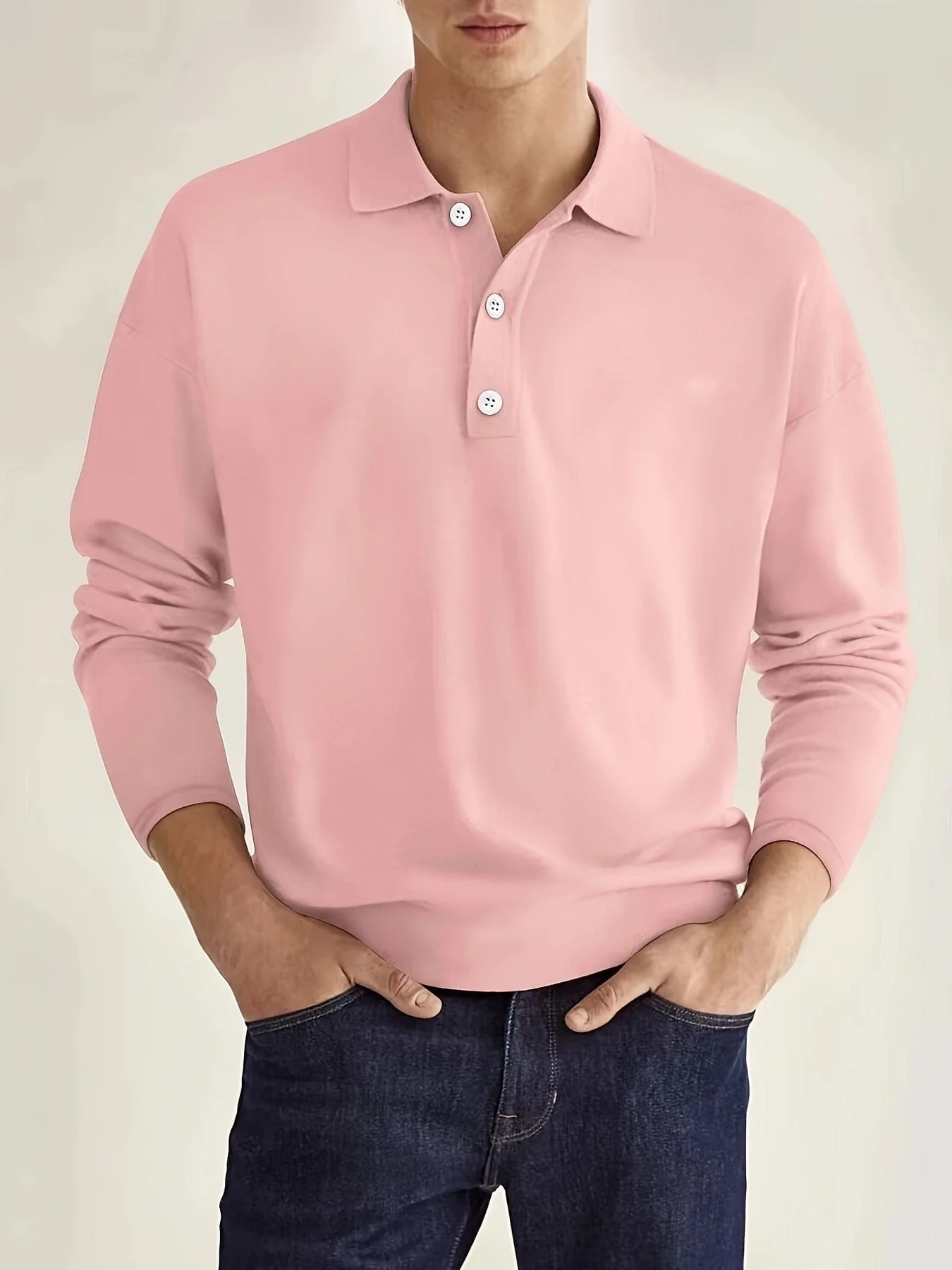 Simon® | Men's polo shirt with long sleeves - Image 2