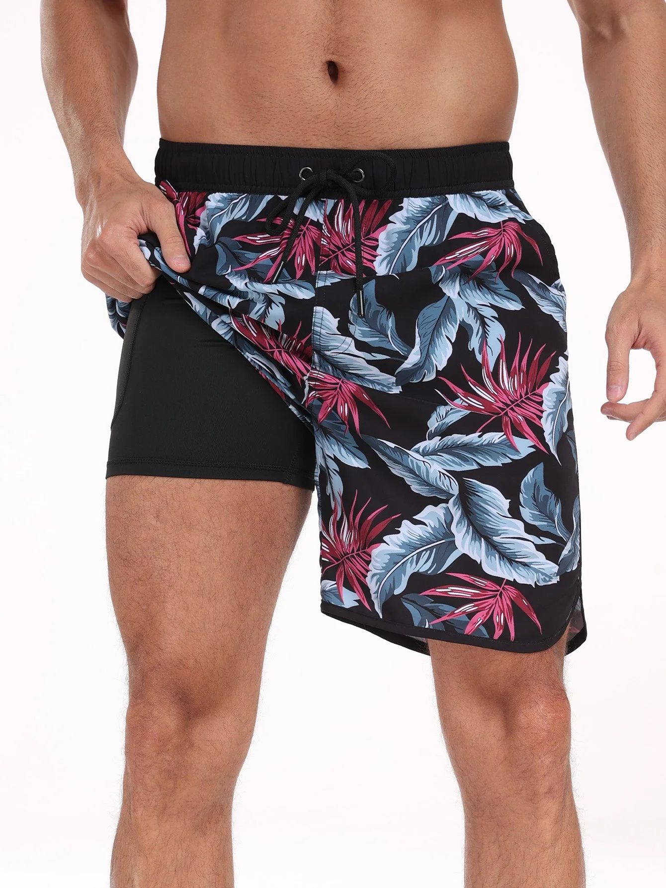 Stephen® | Leaf Print Swim Shorts