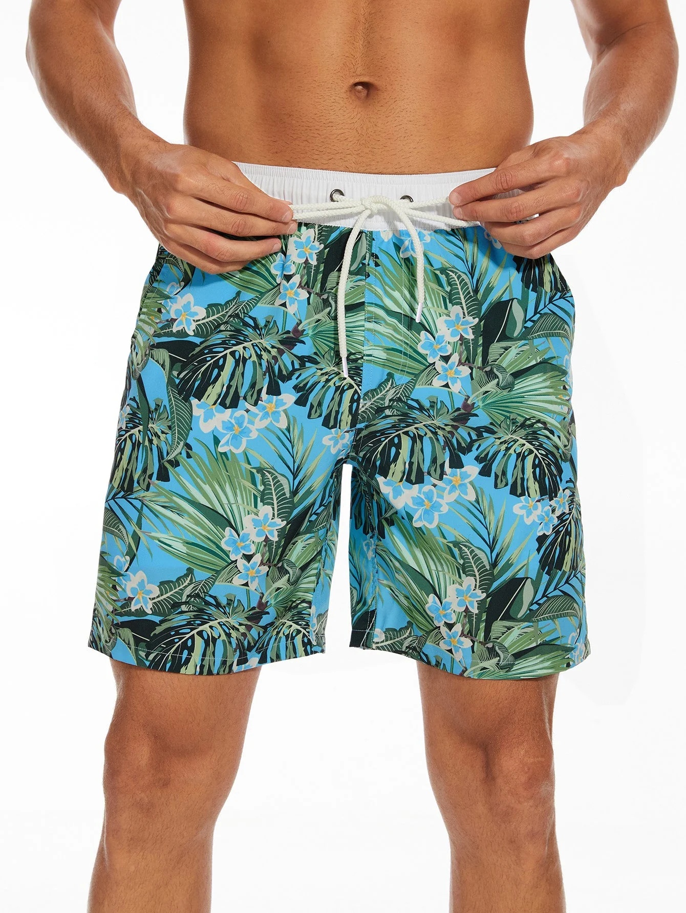 Steven® | Contrast Tropical Print Swim Shorts - Image 2