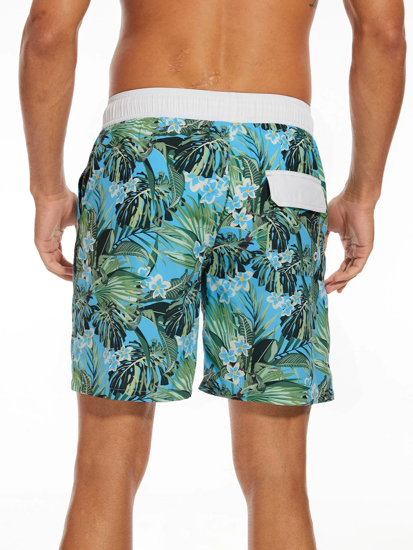 Steven® | Contrast Tropical Print Swim Shorts - Image 3