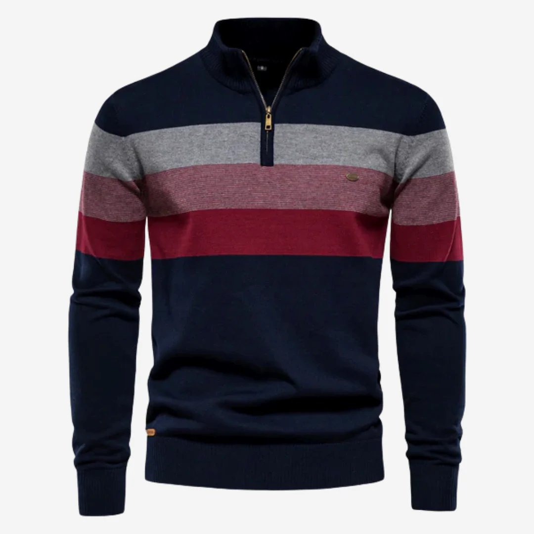 Steven® | Striped knitted sweater slim fit cotton blend - Image 3