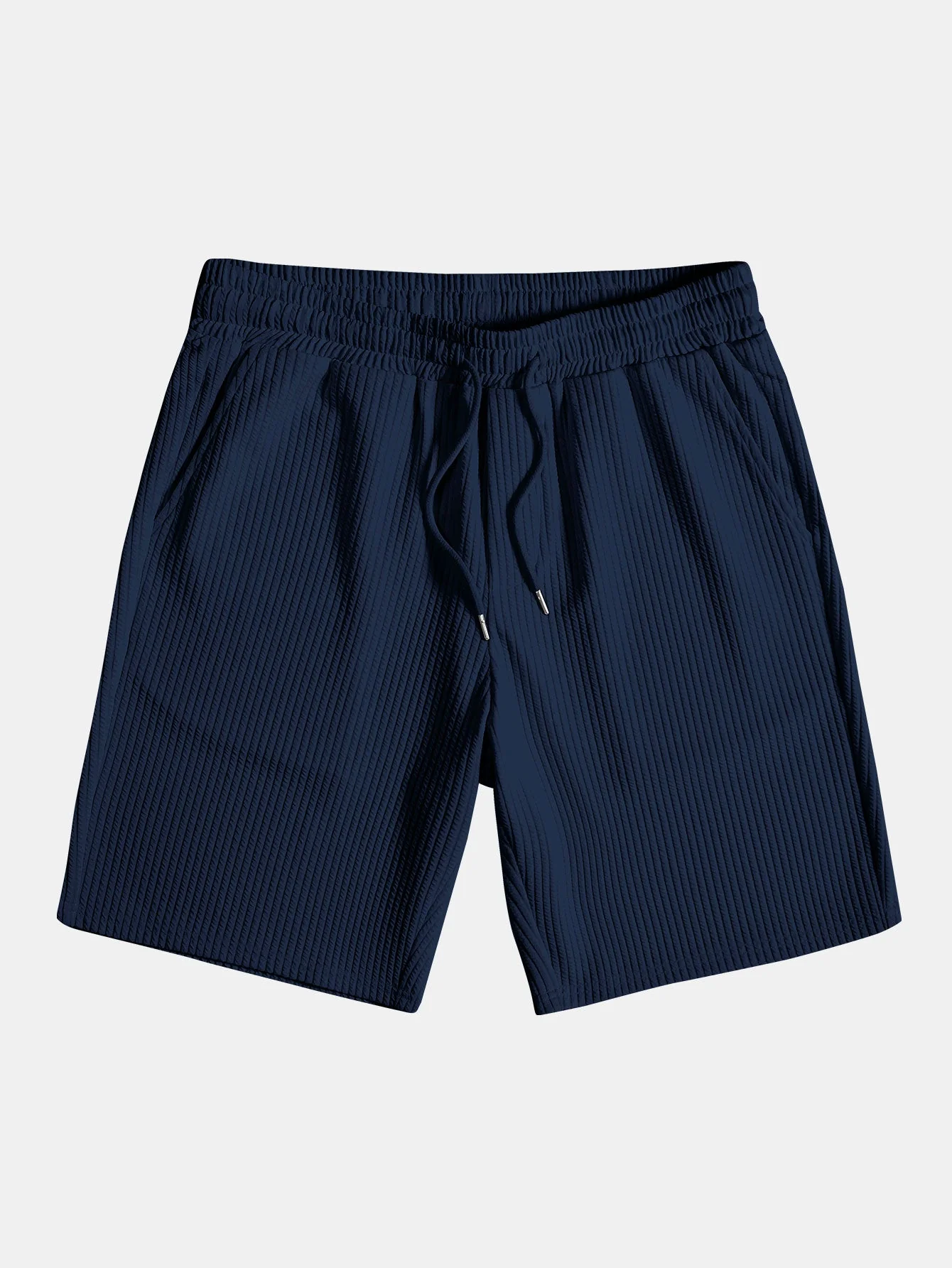 Tate® | Muscle Fit Ribbed Button Up Shirt & Shorts - Image 22