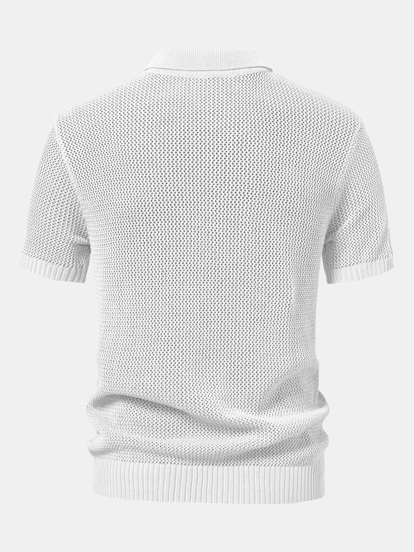 Teodoro® | Eyelet Zip Up Knit Polo Shirt - Image 10