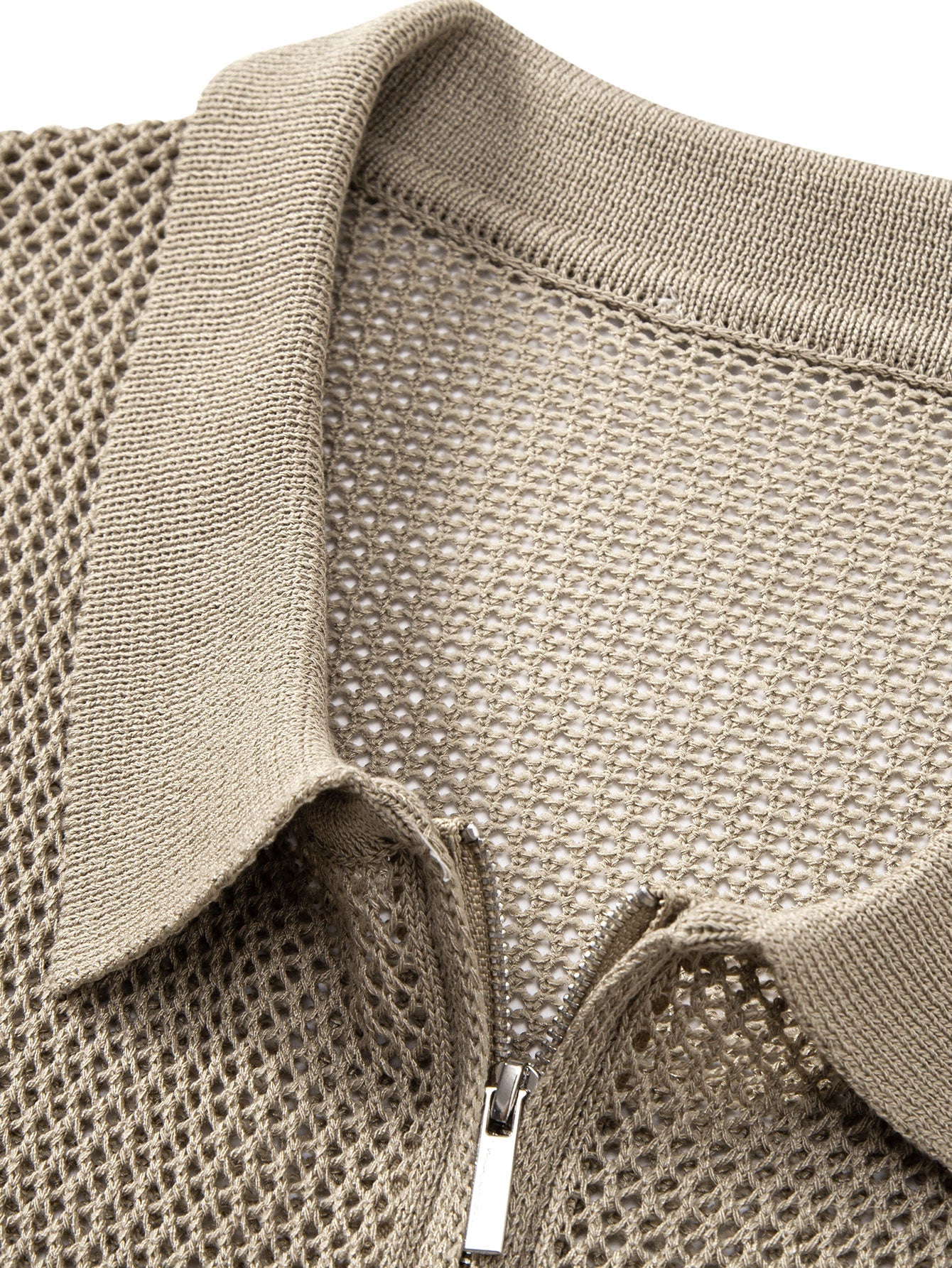 Teodoro® | Eyelet Zip Up Knit Polo Shirt - Image 11