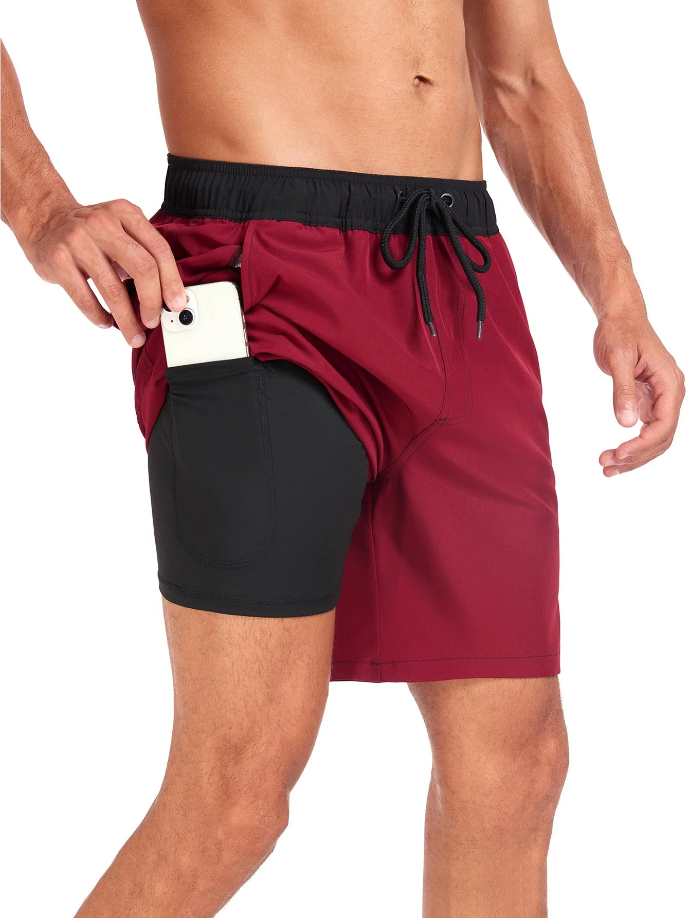 Terrence® | Solid Color Drawstring Swim Shorts With Pocket - Image 12