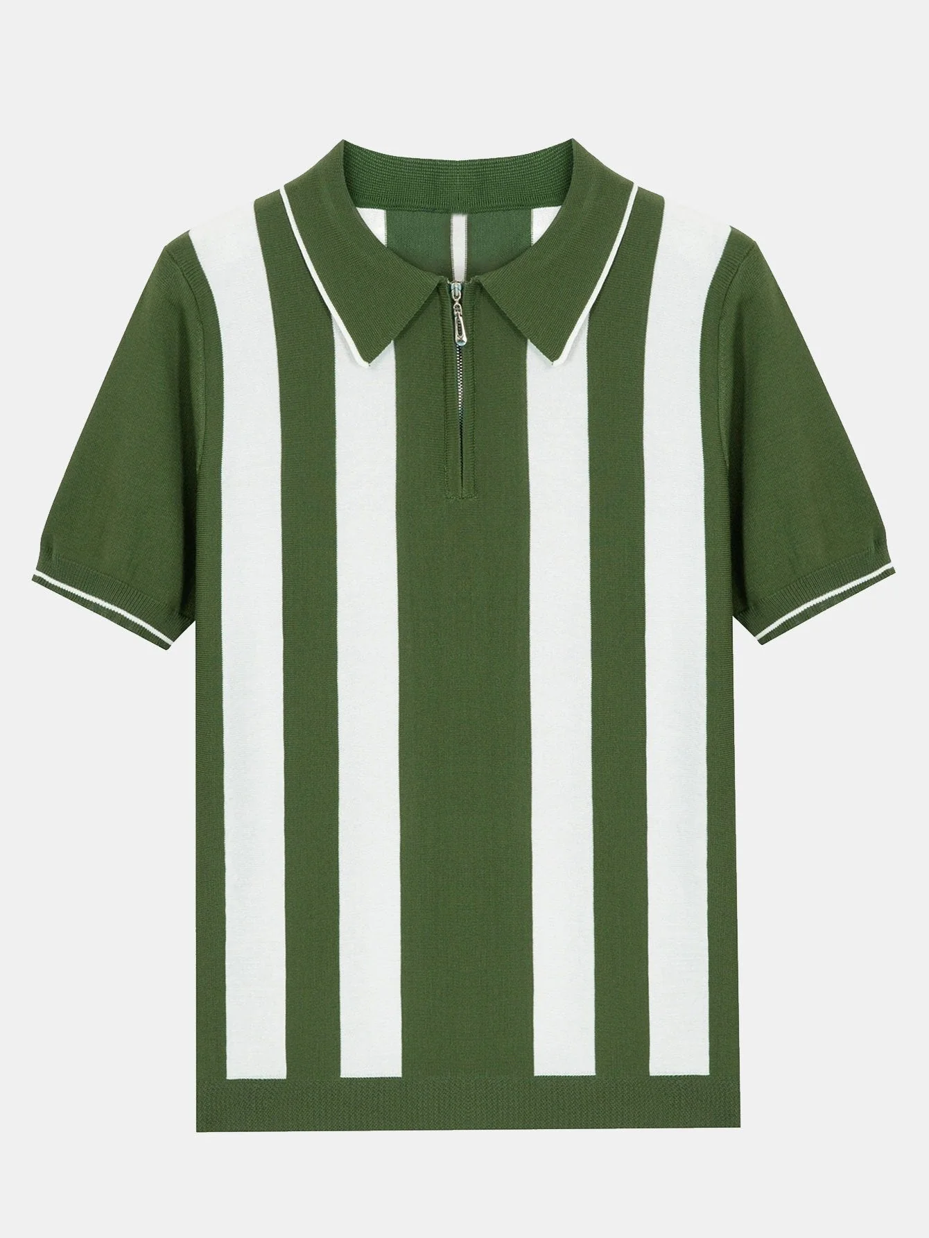 Theo | Striped Zip Sweater Polo - Image 3