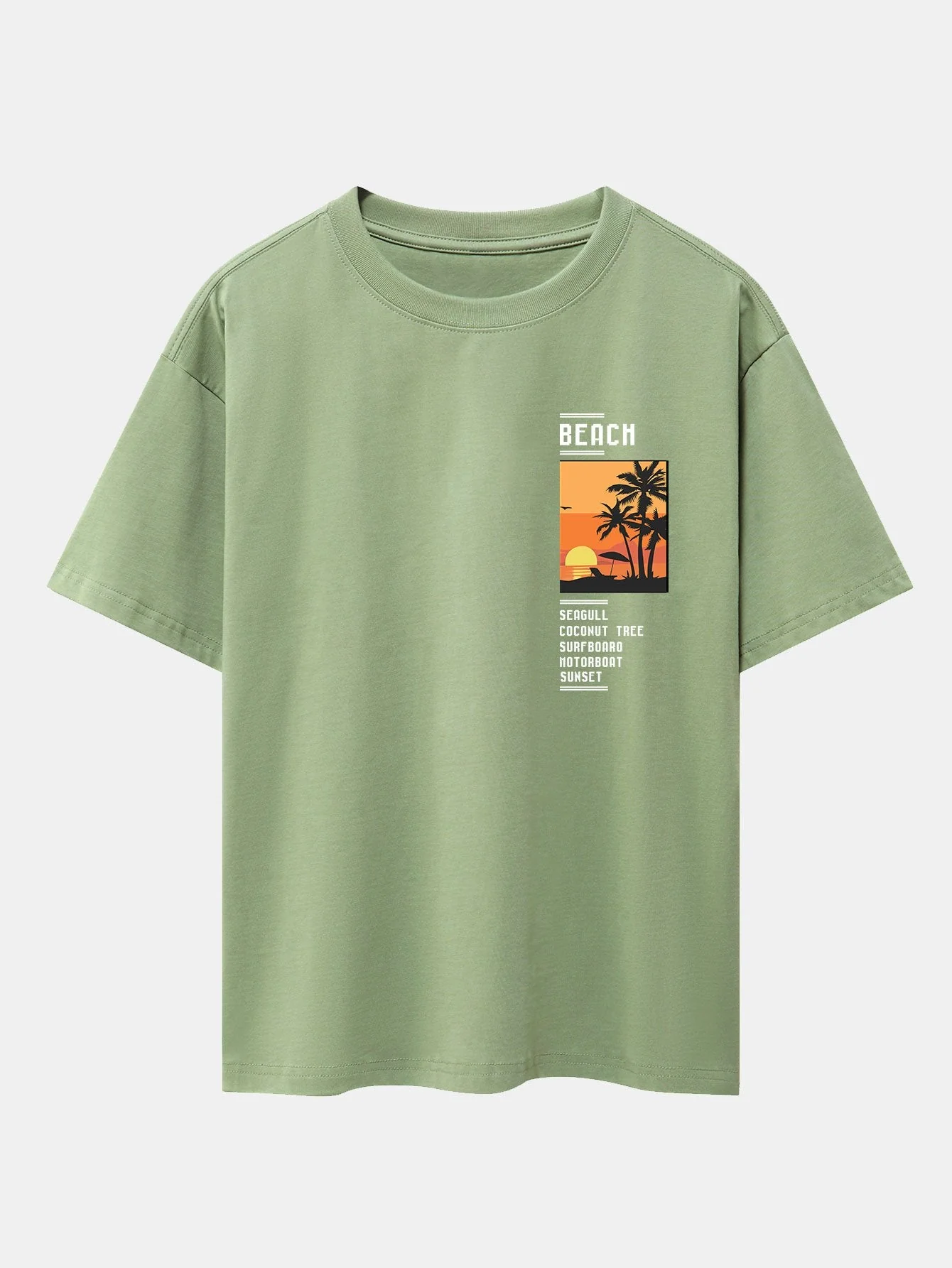 Tobías® | Beach Scenery Slogan Print Drop Shoulder Oversize T-Shirt - Image 10