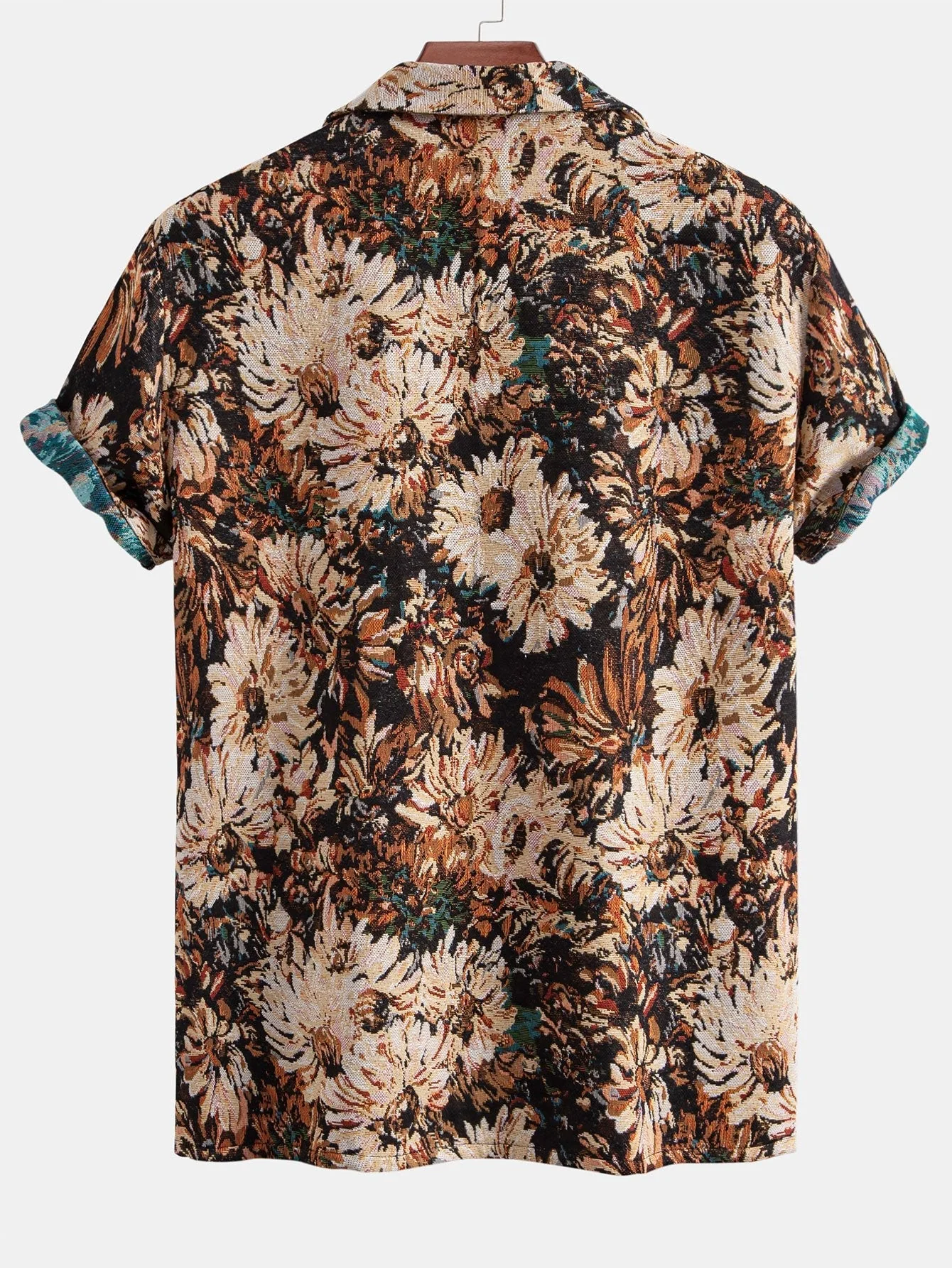 Tobías® | Painted Floral Jacquard Cuban Shirt - Image 6