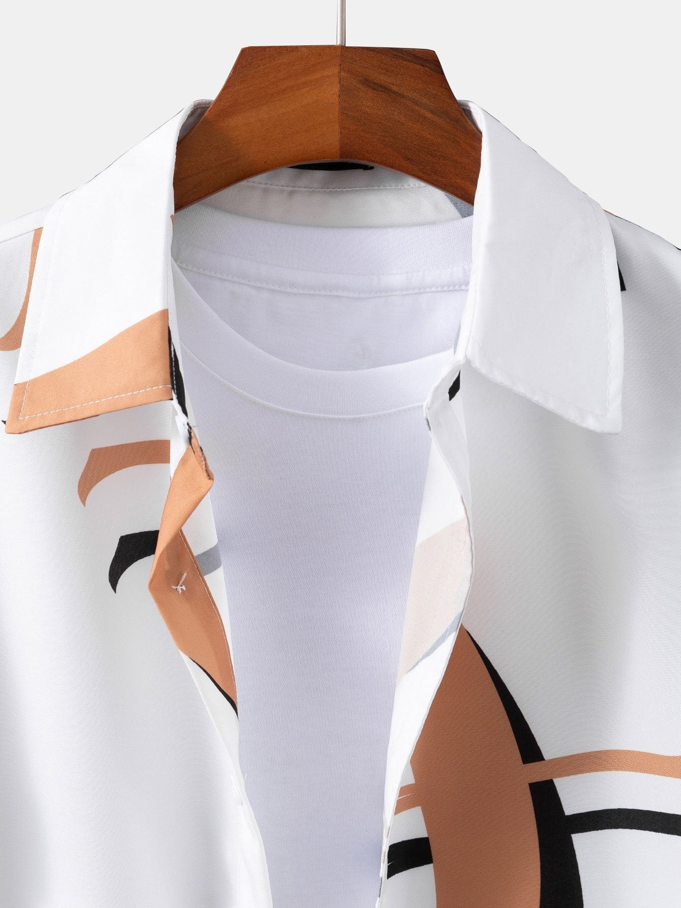 Tom® | Abstract Print Button Up Shirt #Random Pattern Design# - Image 3