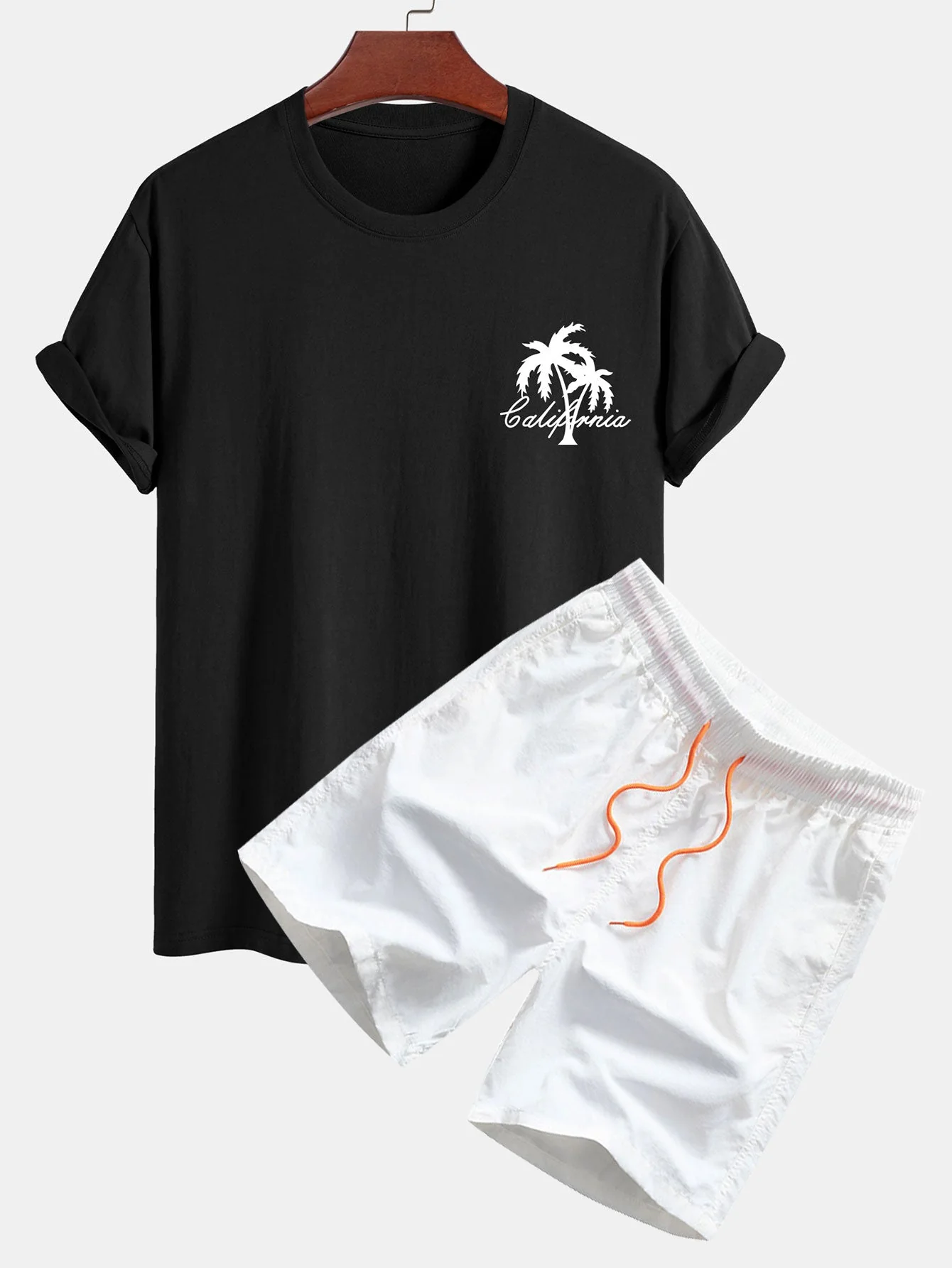 Tomás® | Palm Tree Print Cotton T-Shirt & Swim Shorts - Image 2