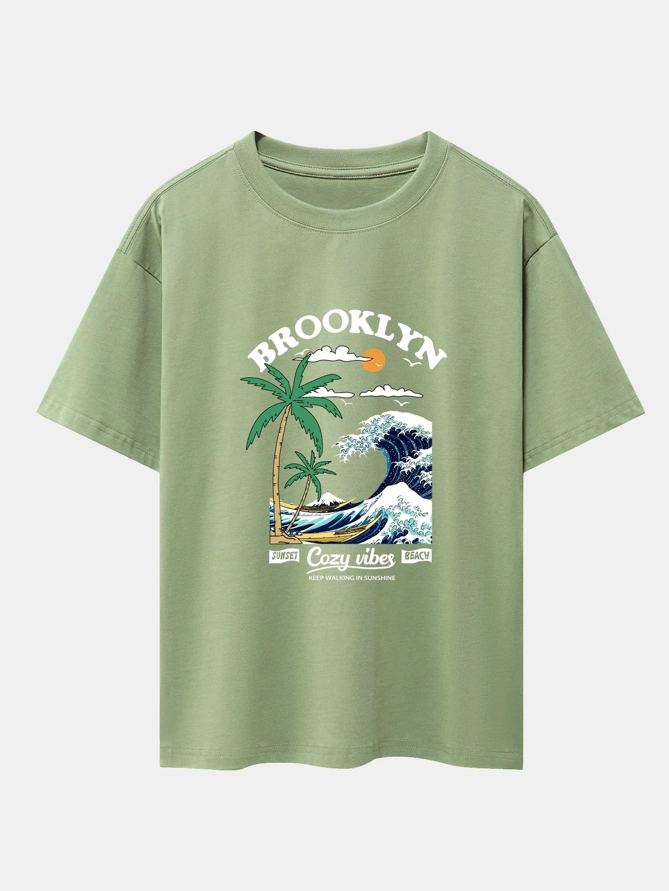Tony® | Beach Waves Print Drop Shoulder Oversize T-Shirt - Image 10