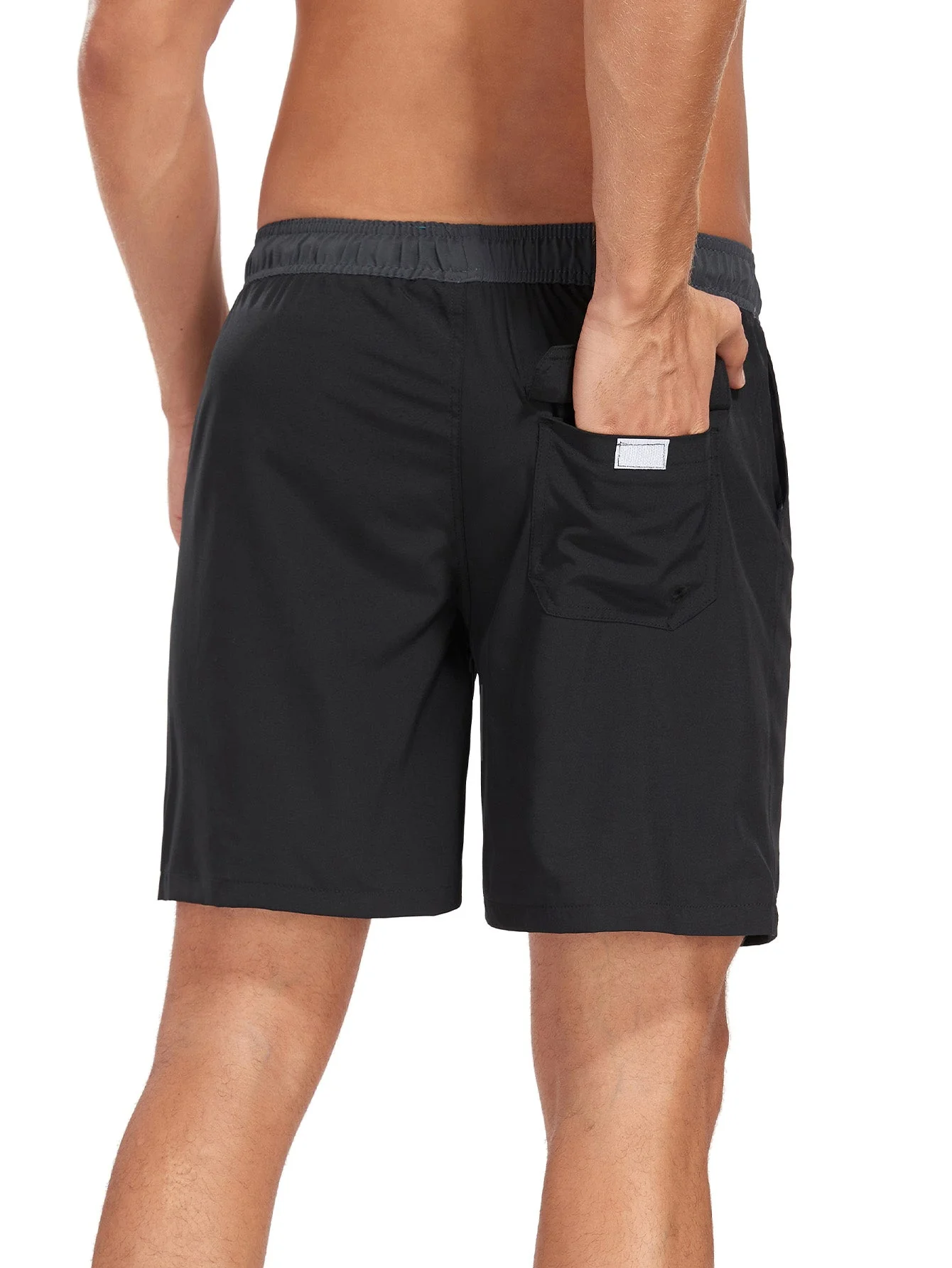 Ulises® | 2 In 1 Solid Color Drawstring Swim Shorts With Pocket - Image 18