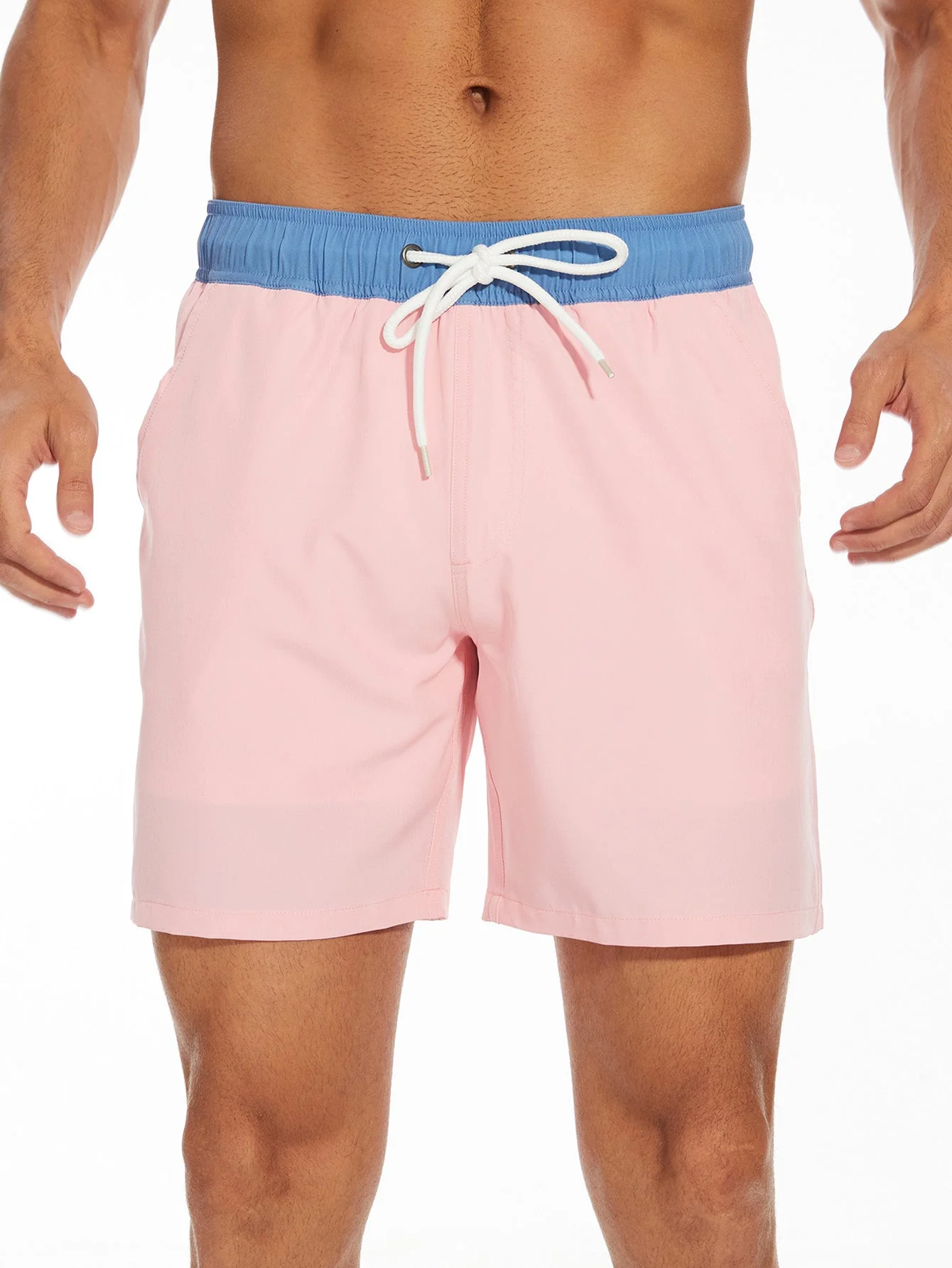 Ulises® | 2 In 1 Solid Color Drawstring Swim Shorts With Pocket - Image 2