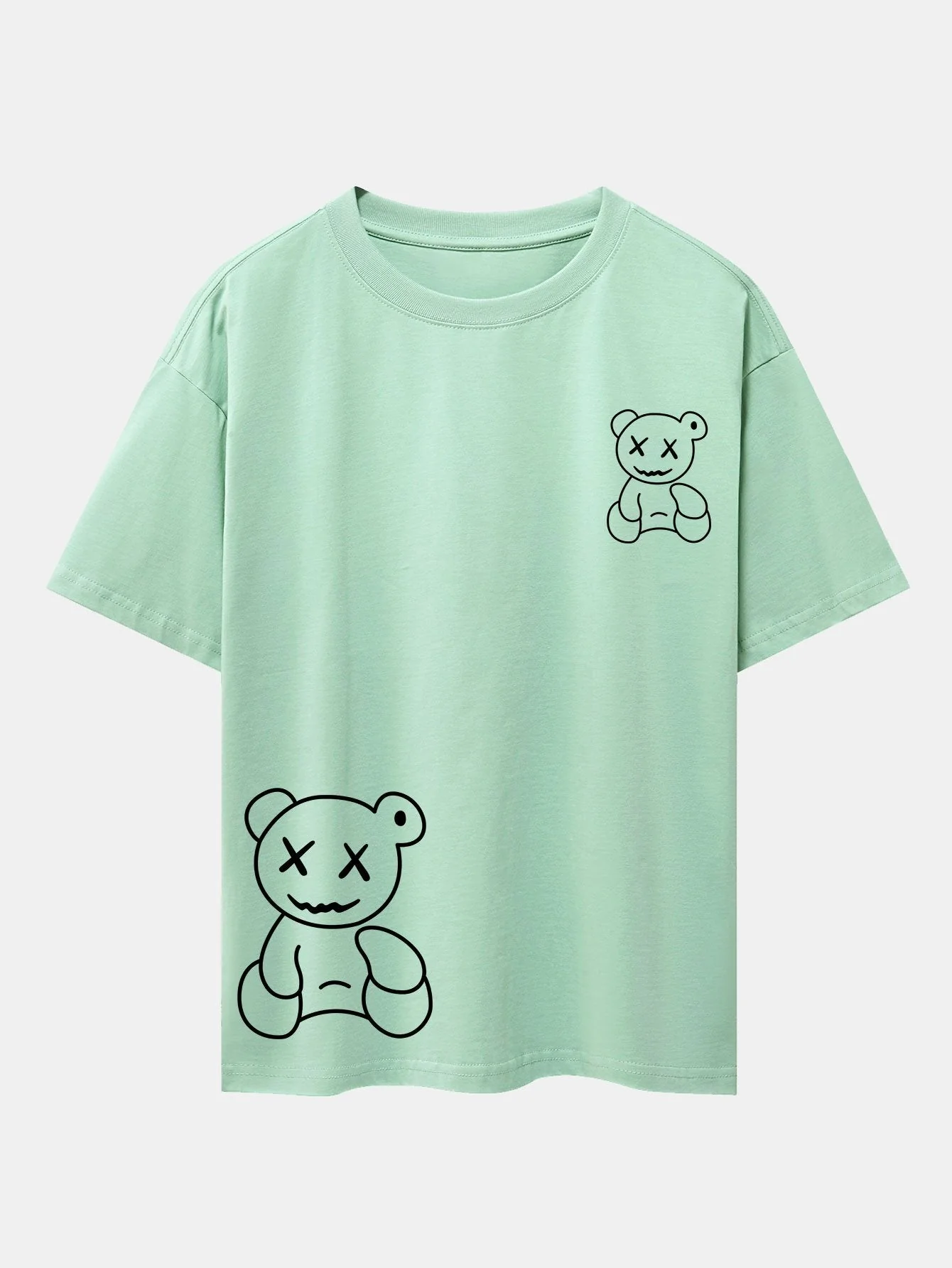 Urbano® | Bear line Print Drop Shoulder Oversize T-Shirt - Image 14