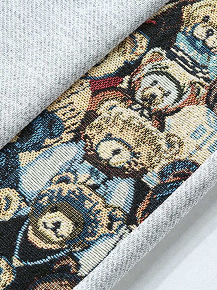 Valentín® | Bear Print Patchwork Straight Leg Pants - Image 16